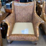 Century Brown Fabric Pattern Arm Chair