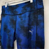 Puma Size M Women's Blue-Multi Patchwork Leggings Activewear Pants