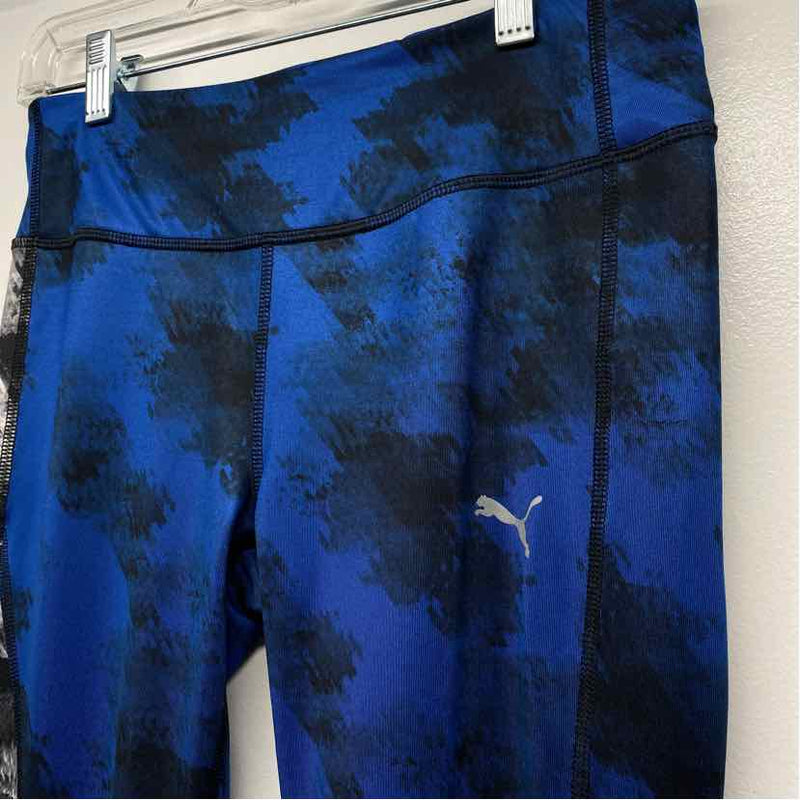 Puma Size M Women's Blue-Multi Patchwork Leggings Activewear Pants