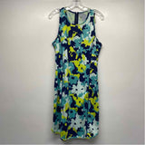 Title Nine Size M Women's Blue-Multi Pattern Sleeveless Shift Dress