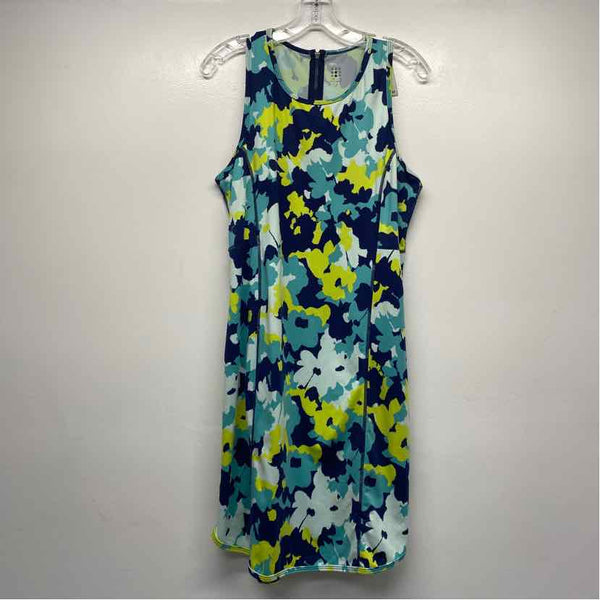 Title Nine Size M Women's Blue-Multi Pattern Sleeveless Shift Dress