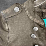 Angela Mara Women's Size S Brown Solid Military Jacket