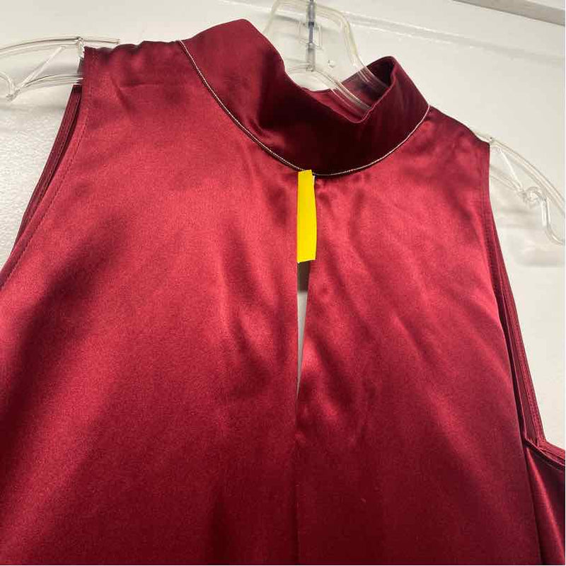Lafayette 148 Size M Women's Burgundy Solid Pullover Sleeveless Top