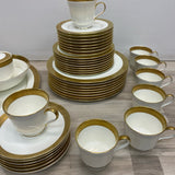 Mikasa Gold-White Bone China Dinnerware w Gold Encrusted Band