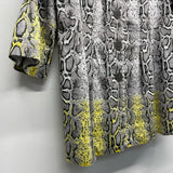 Multiples Women's Size L Gray-Yellow Animal Print Button Up Jacket