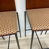 Red multi Metal-Wood Stool