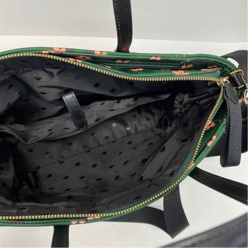 Kate Spade Green-Multi Fabric Floral Nylon Crossbody Handbag