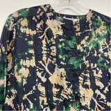 Mariacher Size L-M Women's Navy-Multicolor Pattern Button Up Shirt