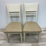 Cream Wood-Fabric Chairs - Sold as a Pair