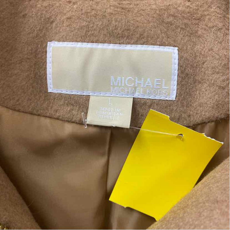 Michael Michael Kors Women's Size L Beige Solid Overcoat Coat