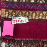 Tibet Red Yak Wool Elephants Fringed Shawl