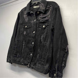Topshop Women's Size 6-S Black Distressed Button Up Jacket
