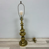 Table Top Brass Metal Lamp w Cream Lampshade