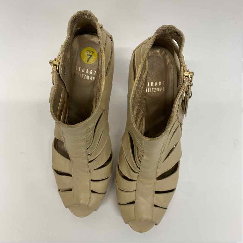 Stuart Weitzman Size 7 Women's Tan Solid High Heel Shoes