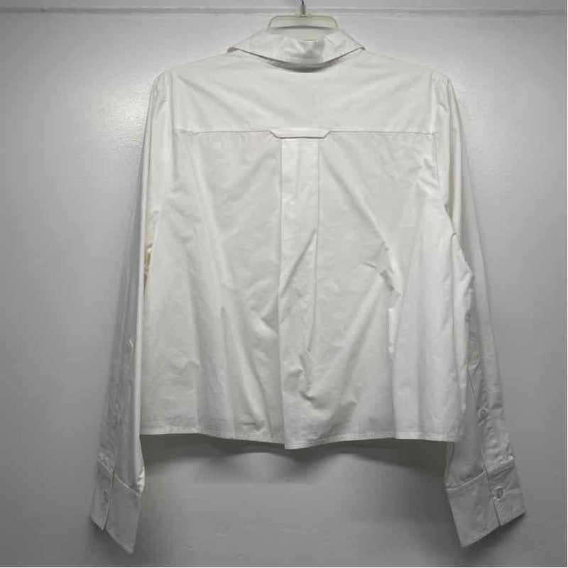 Citizens of Humanity Size M Women's White Solid Button Up Tuxedo Shirt