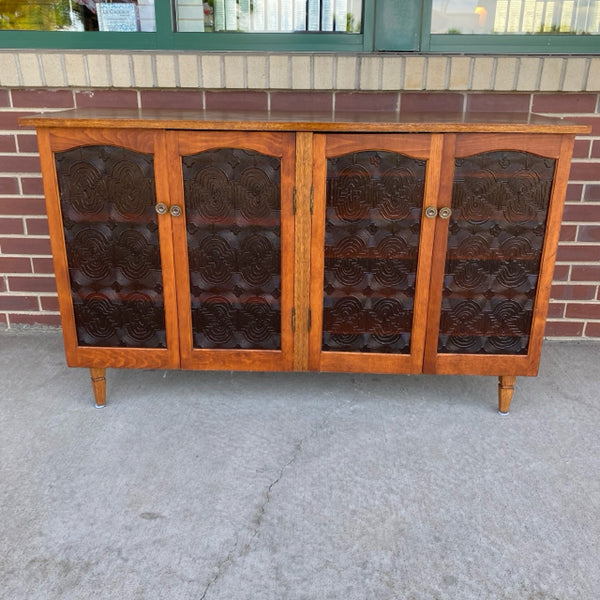 Brown Wood Sideboard with Acrylic doors