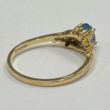 Yellow-Blue Blue Topaz 14K Gold 6.5 Ring
