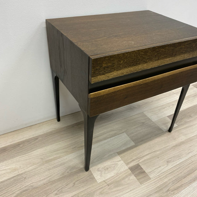 Brown Wood Side Table w One Drawer