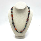 Multi beaded necklace- Amethyst, carnelian, Necklace