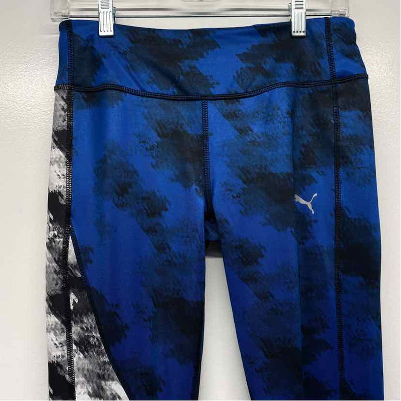 Puma Size M Women's Blue-Multi Patchwork Leggings Activewear Pants