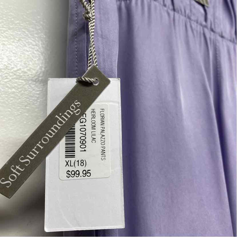 Soft Surroundings Size XL- 16 Women's Lilac Solid Wide Leg Pants