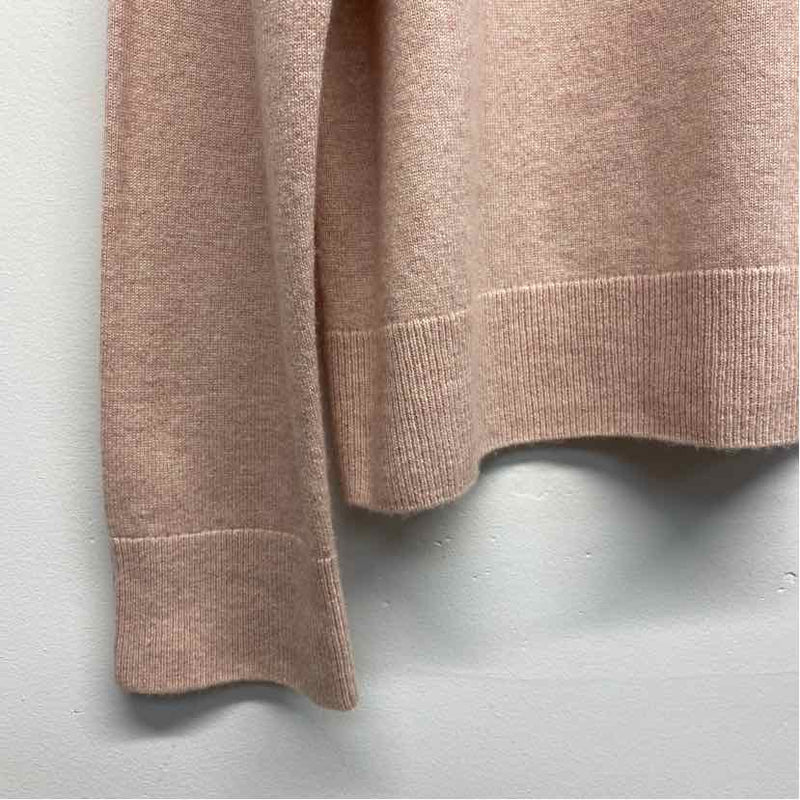 Vince Size Xl Women's Light Pink Solid Pullover Sweater