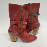Freebird by Steven Size 6 Women's Red Distressed Heel Boots