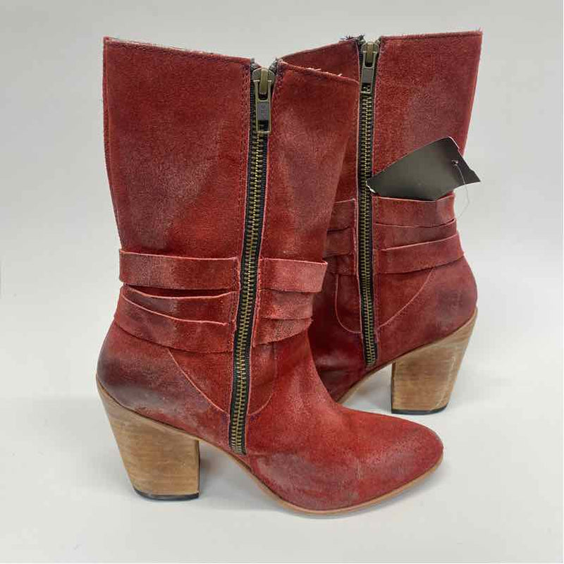 Freebird by Steven Size 6 Women's Red Distressed Heel Boots