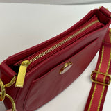 Joy Red Pebbled Leather Crossbody Handbag