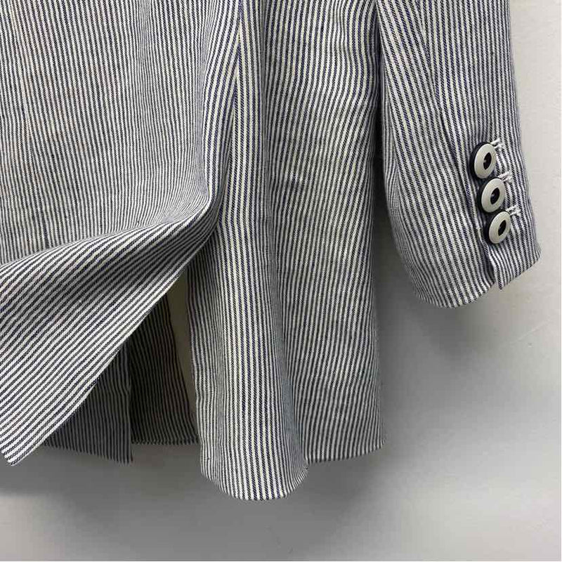 Antonio Melani Women's Size 16-XXL Blue-White Stripe Double Breasted Jacket