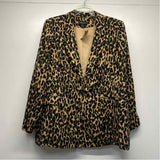 Halogen Women's Size 3X Brown-Multi Animal Print Single Button Jacket