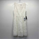 Adrianna Papell Size 6-S Women's White Solid Fit And Flare Dress