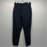 Albion Size M- (6-8) Women's Navy-White Pinstripe Jogger Pants