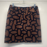 Boden Size 6 Women's Brown-Black Pattern Pencil-Knee Skirt