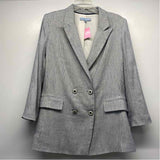 Antonio Melani Women's Size 16-XXL Blue-White Stripe Double Breasted Jacket