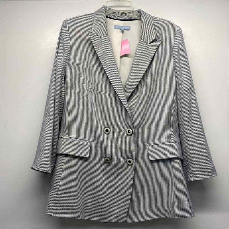 Antonio Melani Women's Size 16-XXL Blue-White Stripe Double Breasted Jacket
