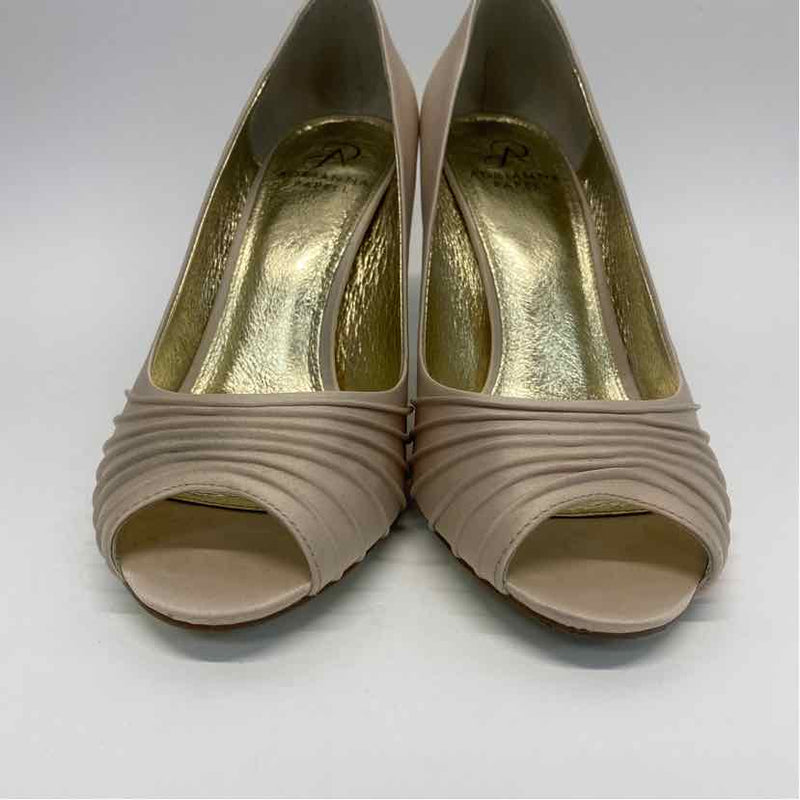 Adrianna Papell Size 9 Women's Beige Solid Open Toe Heels