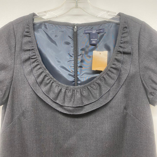 Gap Size 4- S Women's Gray Solid Short Sleeve Dress