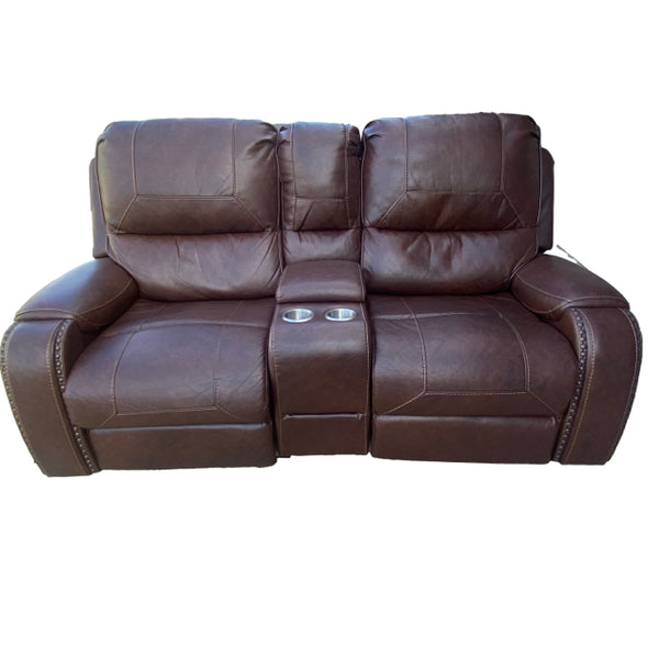 Recliner Brown Faux leather Loveseat
