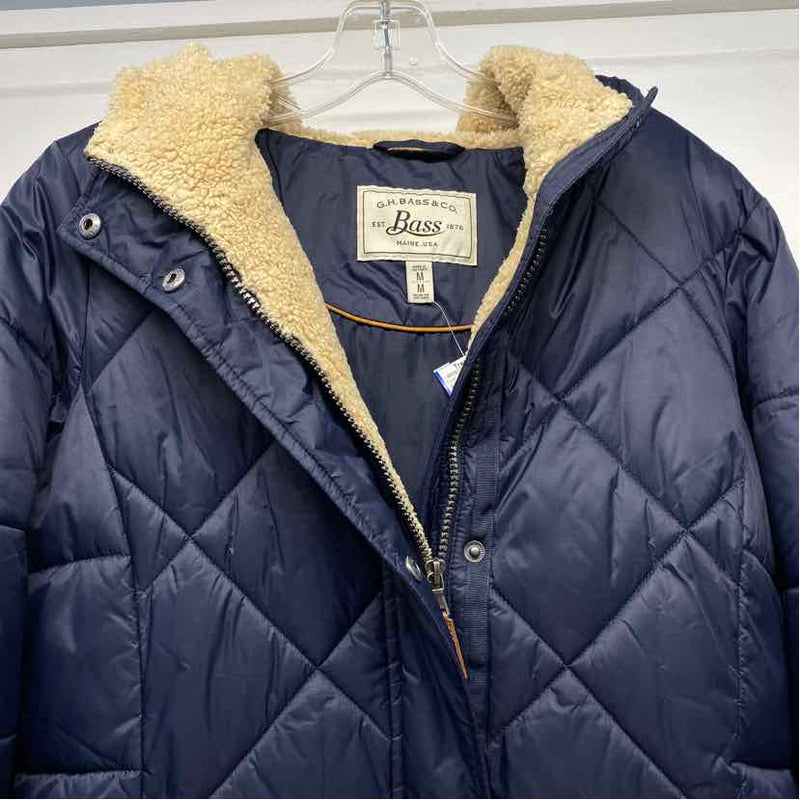 G.H.Bass & Co. Women's Size M Navy Solid Zip Up/Hoodie Coat