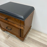Side Table with 2 Drawers Blackhawk Brown-Black Solid Wood