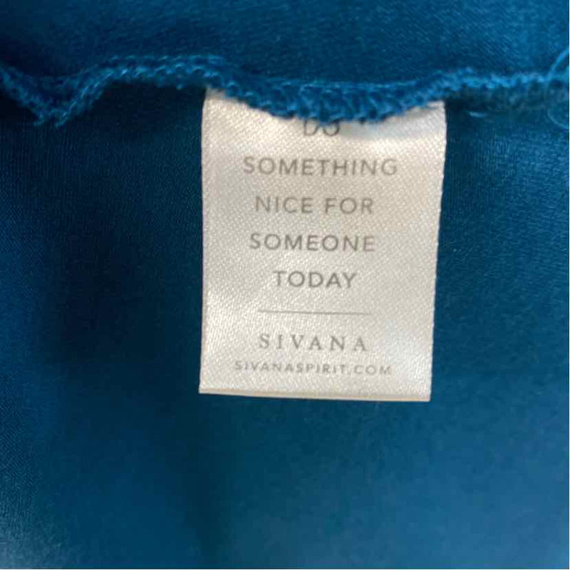 Sivana Size Xl Women's Teal Solid 3/4 Sleeve Maxi-Wrap Dress
