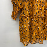 Karl Lagerfeld Paris Size 0-XS Women's Orange-Multi Pattern Long Sleeve Dress