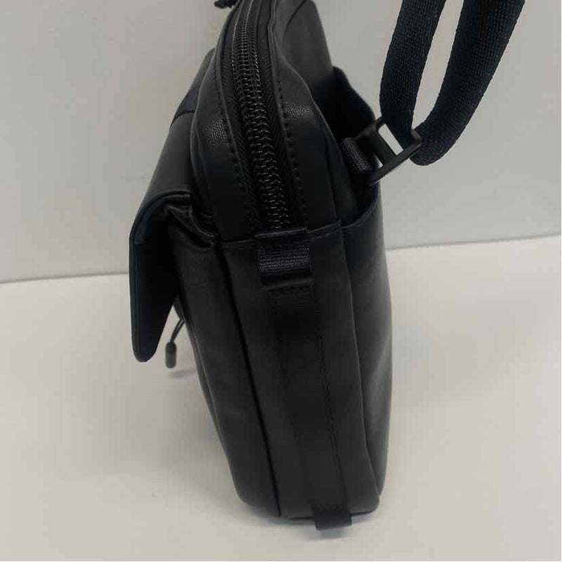 Tumi Solid Black Faux Leather Crossbody Men's Bag
