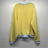 We the Free Women's Size M Yellow-Multicolor Stripe Crew Neck Sweatshirt