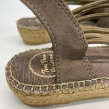 Toni Pons Size 39-8 Women's Taupe Solid Strappy Espadrille Wedge Shoes