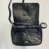 Tula Navy Leather Solid Crossbody Handbag