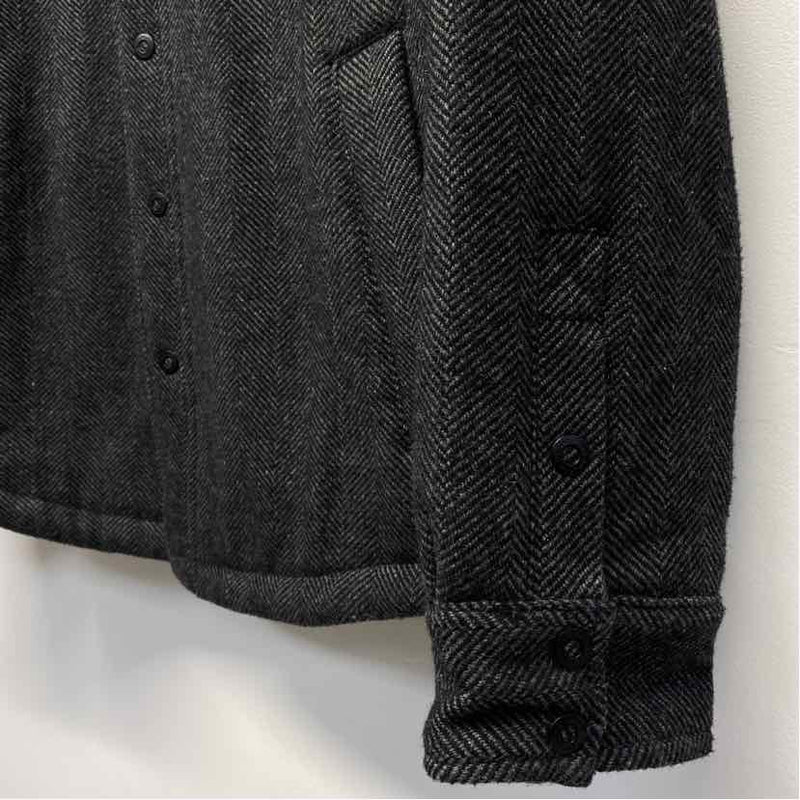 Prana Size M Charcoal Polyester-Blend Herringbone Men's Men's Jacket