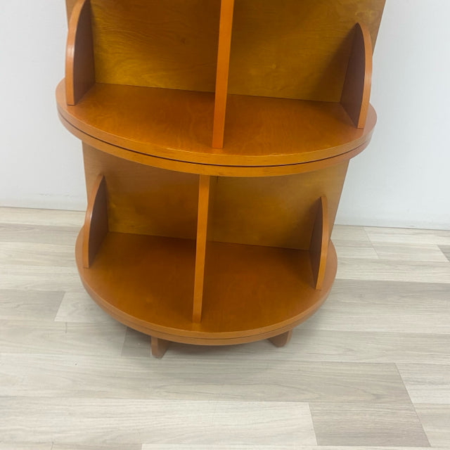 Brown Wood Carousel  Bookshelf Display