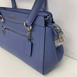Coach Blue Solid Leather Satchel Handbag